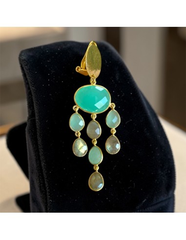 Boucles d'oreilles clips Labradorite 2