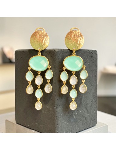 Boucles d'oreilles clips Labradorite