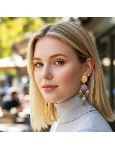 Boucles d'oreilles clips Labradorite