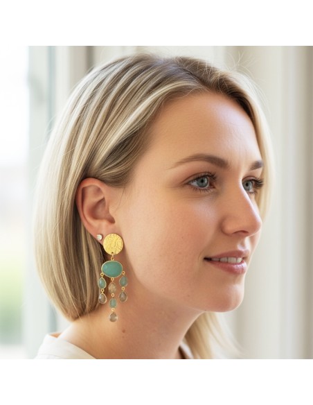 Boucles d'oreilles clips Labradorite