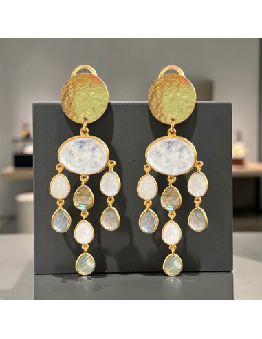 Boucles d'oreilles clips Labradorite