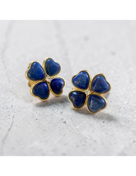 Boucles d'oreilles clips court Lapis