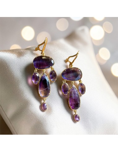 Boucles d'oreilles clips Améthyste
