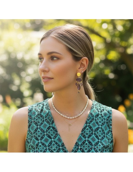 Boucles d'oreilles clips Améthyste