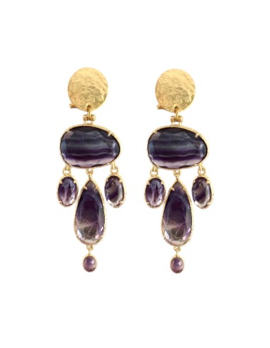 Boucles d'oreilles clips Améthyste