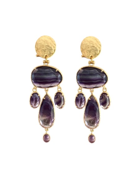 Boucles d'oreilles clips Améthyste