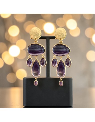 Boucles d'oreilles clips Améthyste