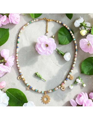 Collier Bohème perles d'eau douce et...