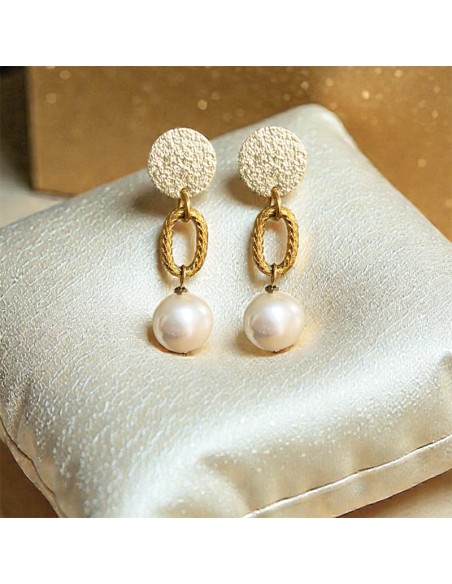 Boucles d'oreilles clips perle nacrée