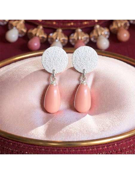 Boucles d'oreilles clips nacrées roses/aubergines