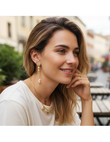 Boucles D'oreilles Pendantes En Malachite – Pierre Semi-précieuse – Fermoir Dormeuses