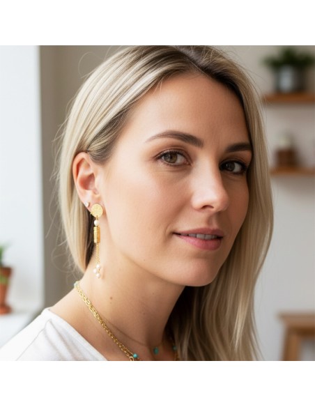 Boucles d'oreilles à clip pendantes Suzanne