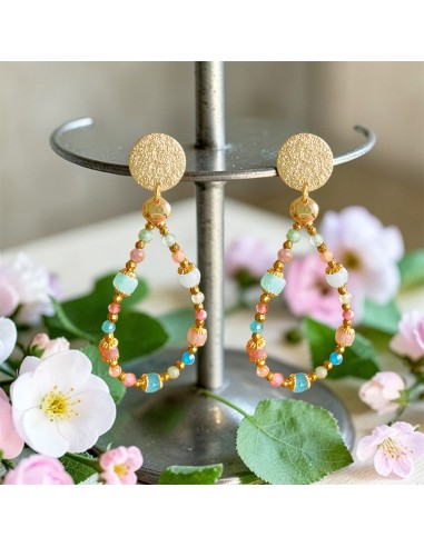 Boucles D'oreilles Pendantes En Malachite – Pierre Semi-précieuse – Fermoir Dormeuses