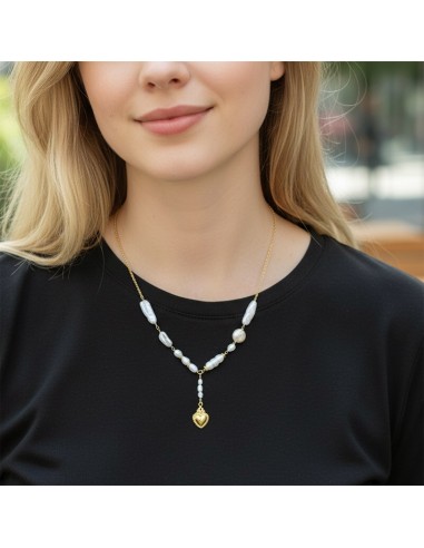 Collier Perles d'eau douce et Coeur