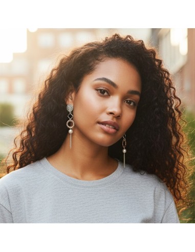 Boucles d'oreilles fantaisie dorés en pierre