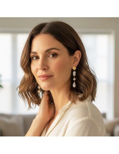 Boucles d'oreilles clips Perles d'eau...