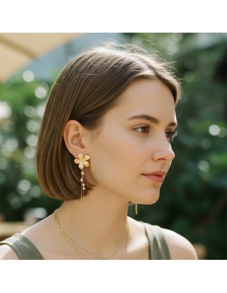 Boucles d'oreilles à clips Fleur Lumineuse