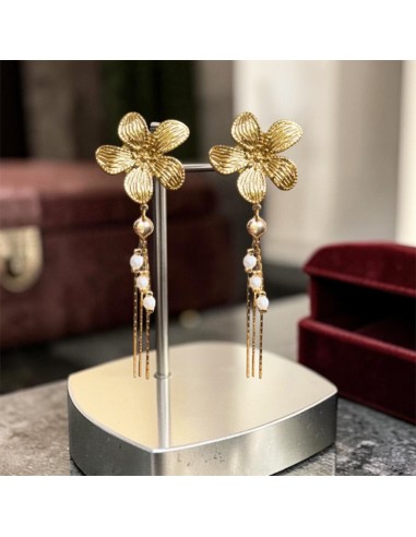 Boucles d'oreilles à clips Fleur pendante 2