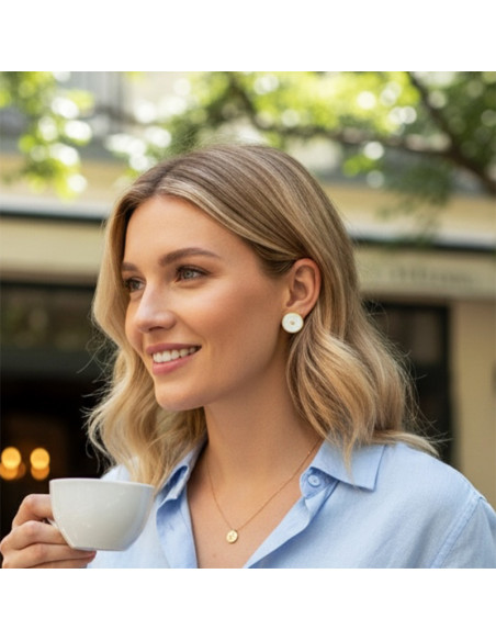 Boucle d'oreille clip Nacre Chic