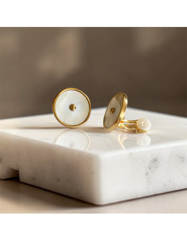 Boucle d'oreille clip Nacre Chic 2