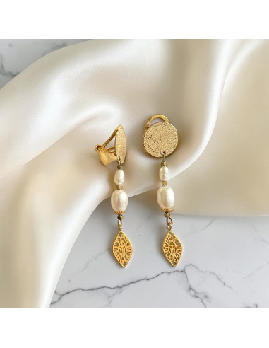 Boucles d'oreilles clips Perle d'Aurore