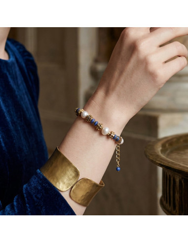 Bracelets Perles d'eau douce et Lapis