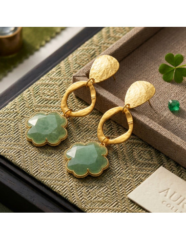 Boucles d'oreilles clips Fleurs de Jade 2