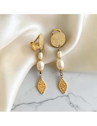 Boucles d'oreilles clips Perle d'Aurore