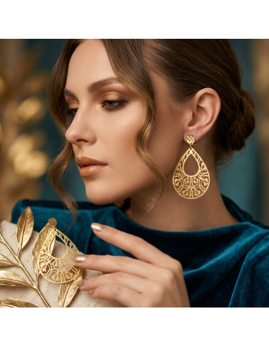 Boucle d'oreille clip dorée d'Orient