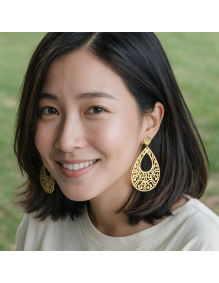 Boucle d'oreille clip dorée d'Orient