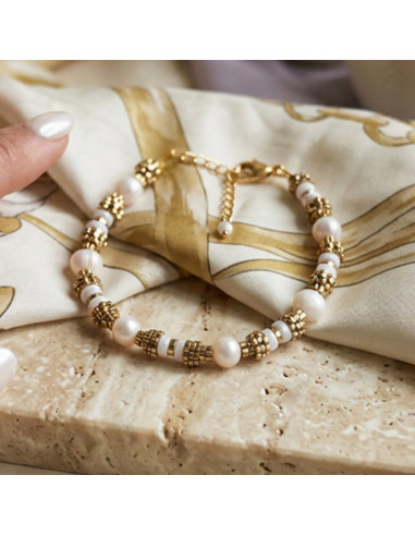 Bracelet nacre et perles d'eau douce