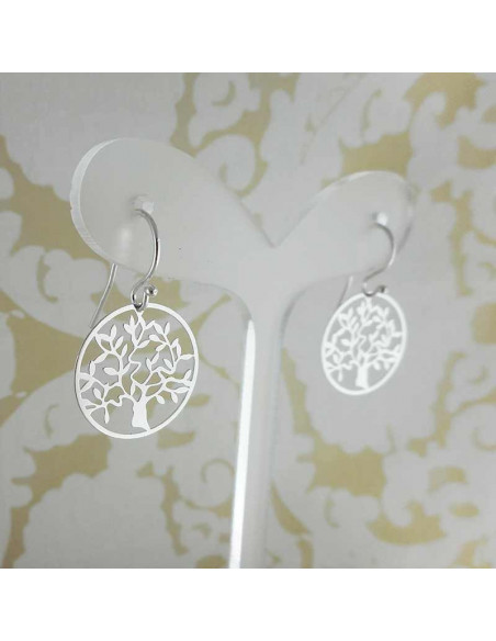 Boucle d'oreille clip Arbre de vie