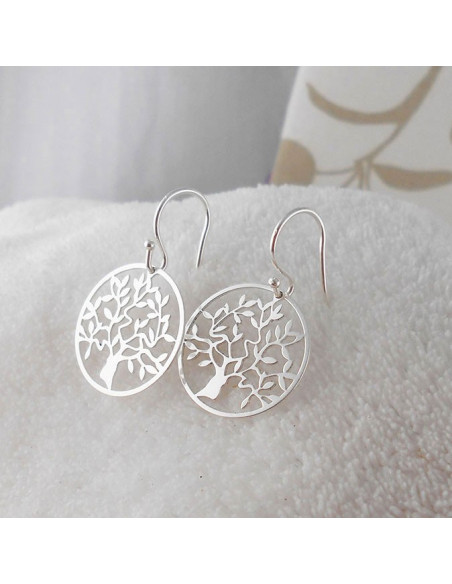 Boucle d'oreille clip Arbre de vie