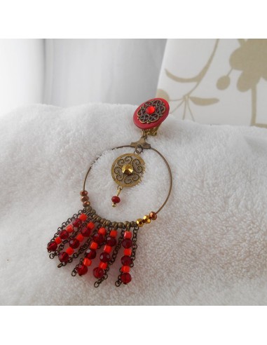 Boucles d'oreilles clip dream rouges 2