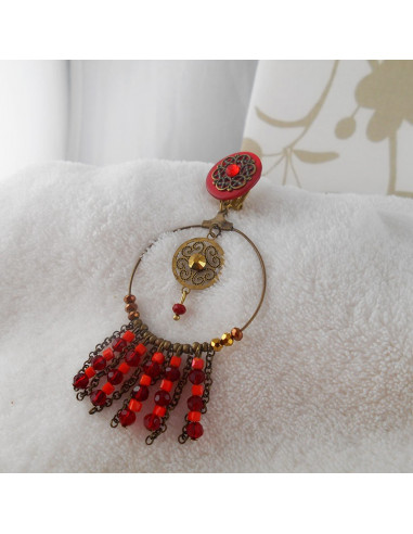 Boucles d'oreilles clip dream rouges