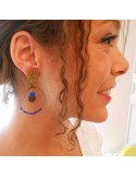 Boucles d'oreille clips Louxor bleues