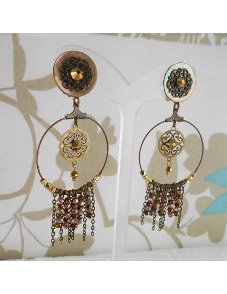 Boucles d'oreilles clips "Dream" bleu