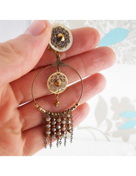 Boucles d'oreilles clips "Dream" bleu