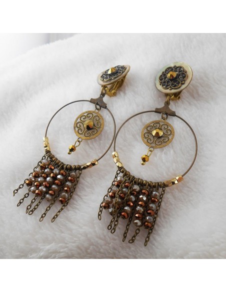 Boucles d'oreilles clips "Dream" bleu