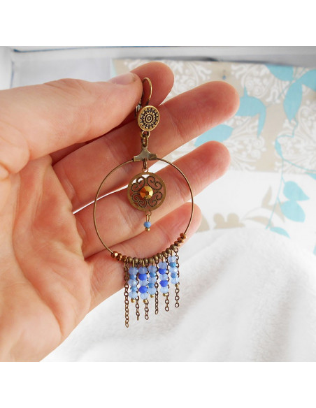 Boucles d'oreilles  "Dream" bleu