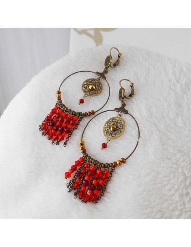 Boucles d'oreilles  "Dream" rouge 2