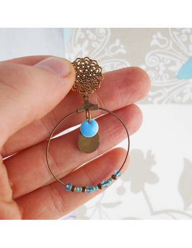 Boucles d'oreille clips Louxor turquoise