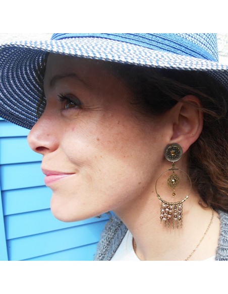 Boucles d'oreilles clips "Dream" bleu