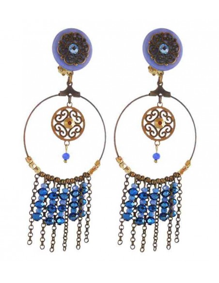 Boucles d'oreeuilles clips dream bleu