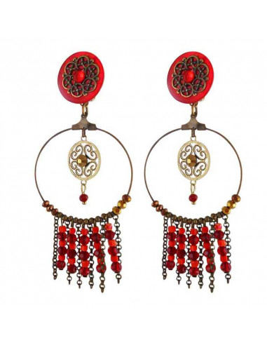 Boucles d'oreilles clip dream rouges