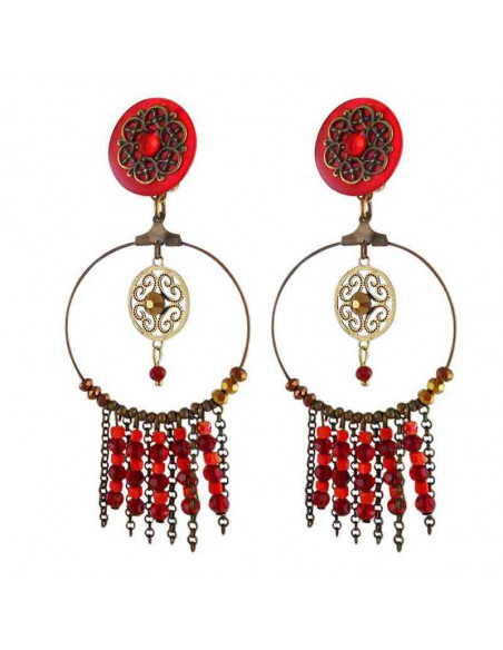 Boucles d'oreilles clip dream rouges