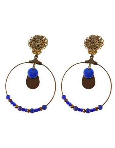 Boucles d'oreille clips Louxor bleues