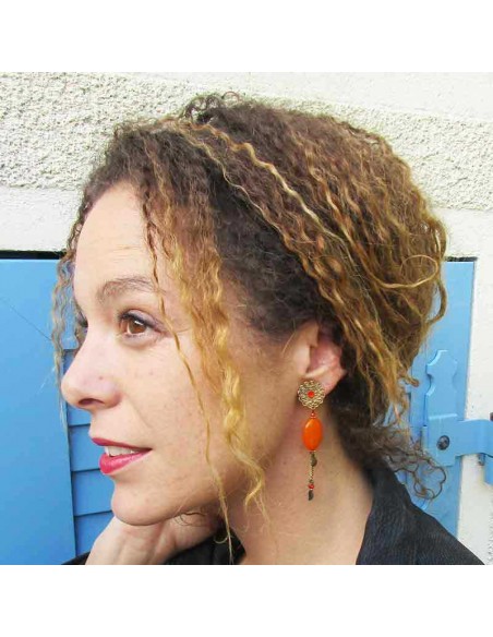 Boucles d'oreilles à clips bronze louise