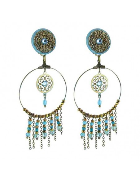 Boucles d'oreilles clips dream turquoise