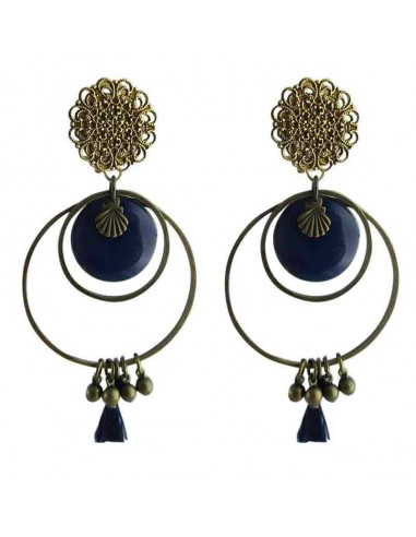 Boucles d'oreilles clips Palais d'Eté bleu